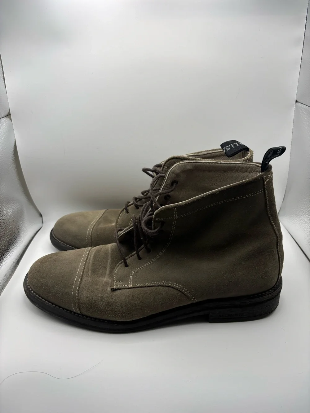 AllSaints Taupe Suede Chukka Boots
